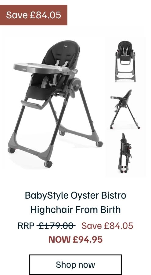 BabyStyle Oyster Bistro Highchair From Birth - Black