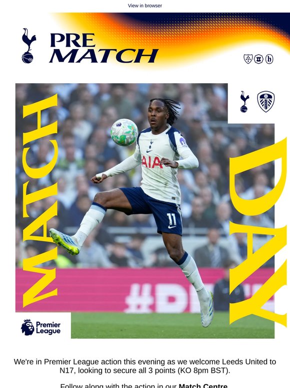 MATCHDAY: Spurs vs Leeds United