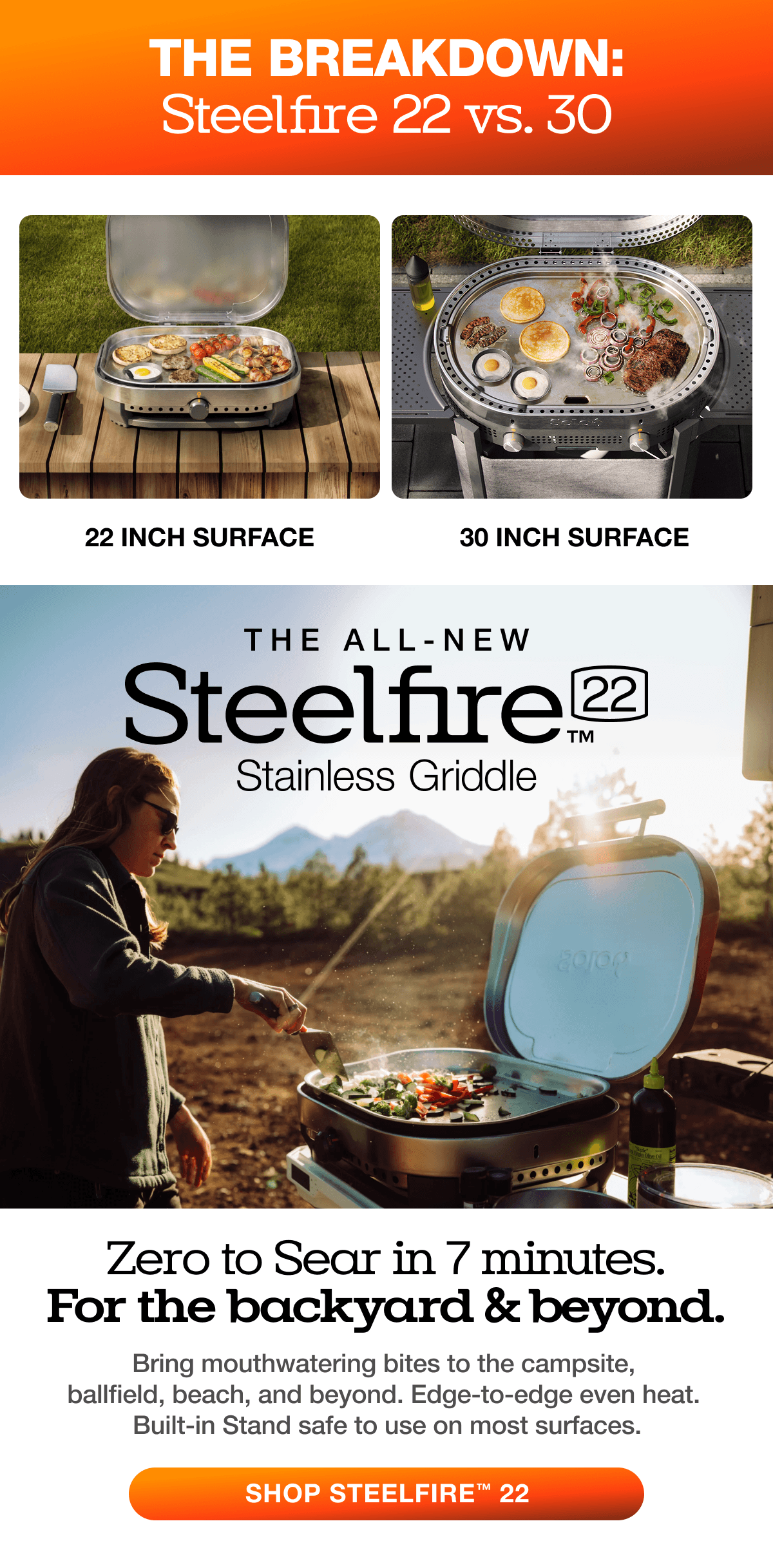 Steelfire 22 Stainless Griddle