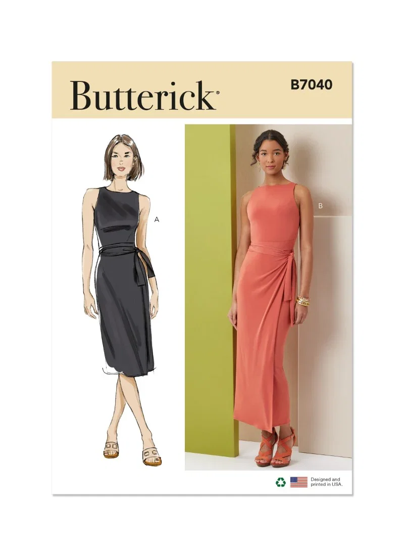 Image of Butterick Sewing Pattern 7040 (K5) Miss Petite Knit Dress Two Lengths  8-16