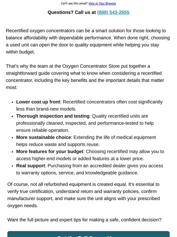 Is a recertified concentrator right for you?