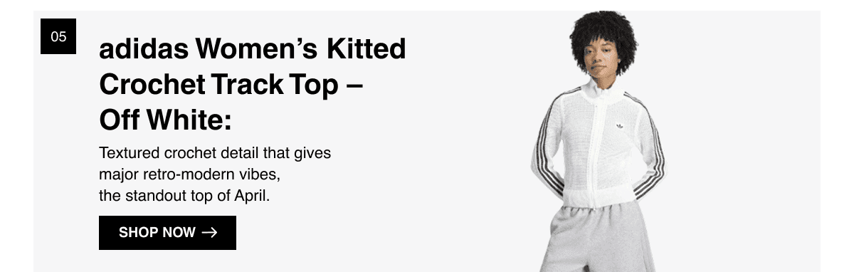 adidas Womens Kitted Crochet Track Top - Off White