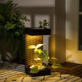 Suri Agra Solar LED Outdoor Feature Light In Dark Brown Finish