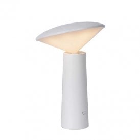 Lucide Jive LED Re-Chargeable Outdoor Table Lamp In White Finish
