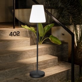 Lola Slim 120 Solar RGB LED USB Outdoor Floor Lamp with Remote Control In Anthracite Finish
