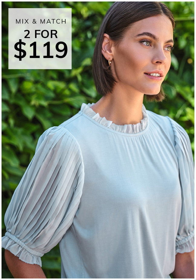 Pleat Sleeve Top