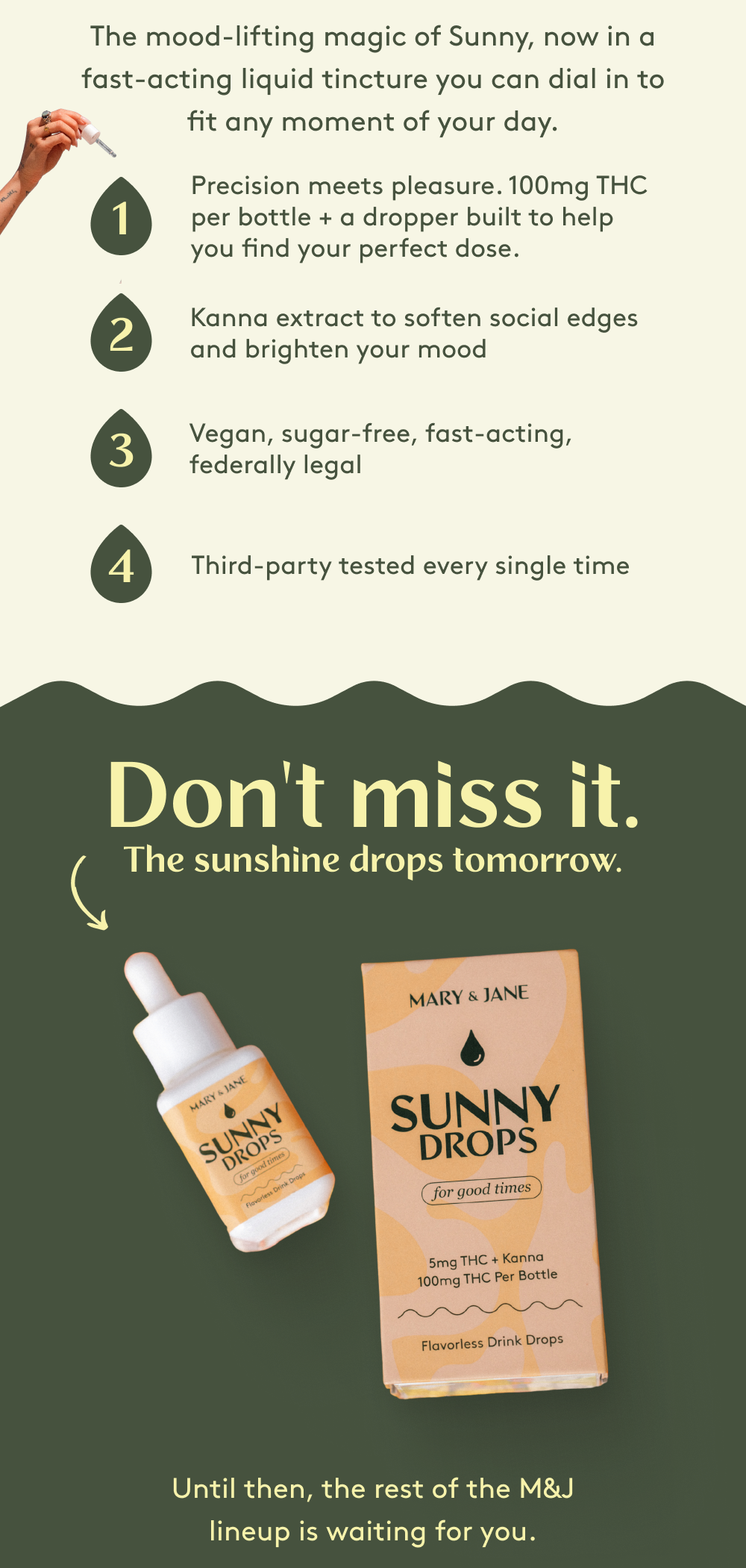 SUNSHINE DROPS TOMORROW