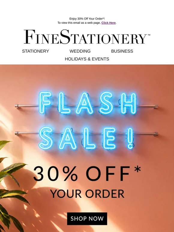 ⚡ F L A S H ⚡ S A L E: 30% Off Your Order