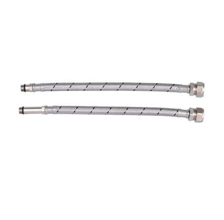 Plumbright Compression x Monobloc Flexible Hose 15mmxM12", 300mm (Braided Pair)