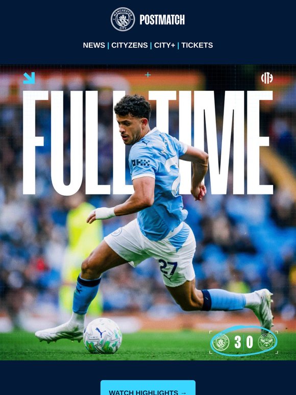City keep up pressure in title race after Brentford win