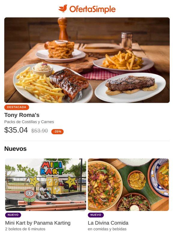 Tony Roma’s / Mini Kart by Panama Karting / La Divina Comida / Inmunopro Laboratorio / L’Atelier Esthetique