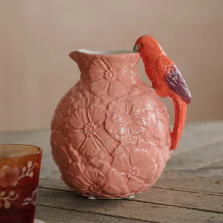 Pink Bird Handle Jug