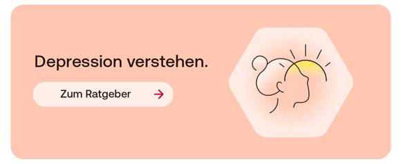 Text: Depression verstehen. Button: Zum Ratgeber