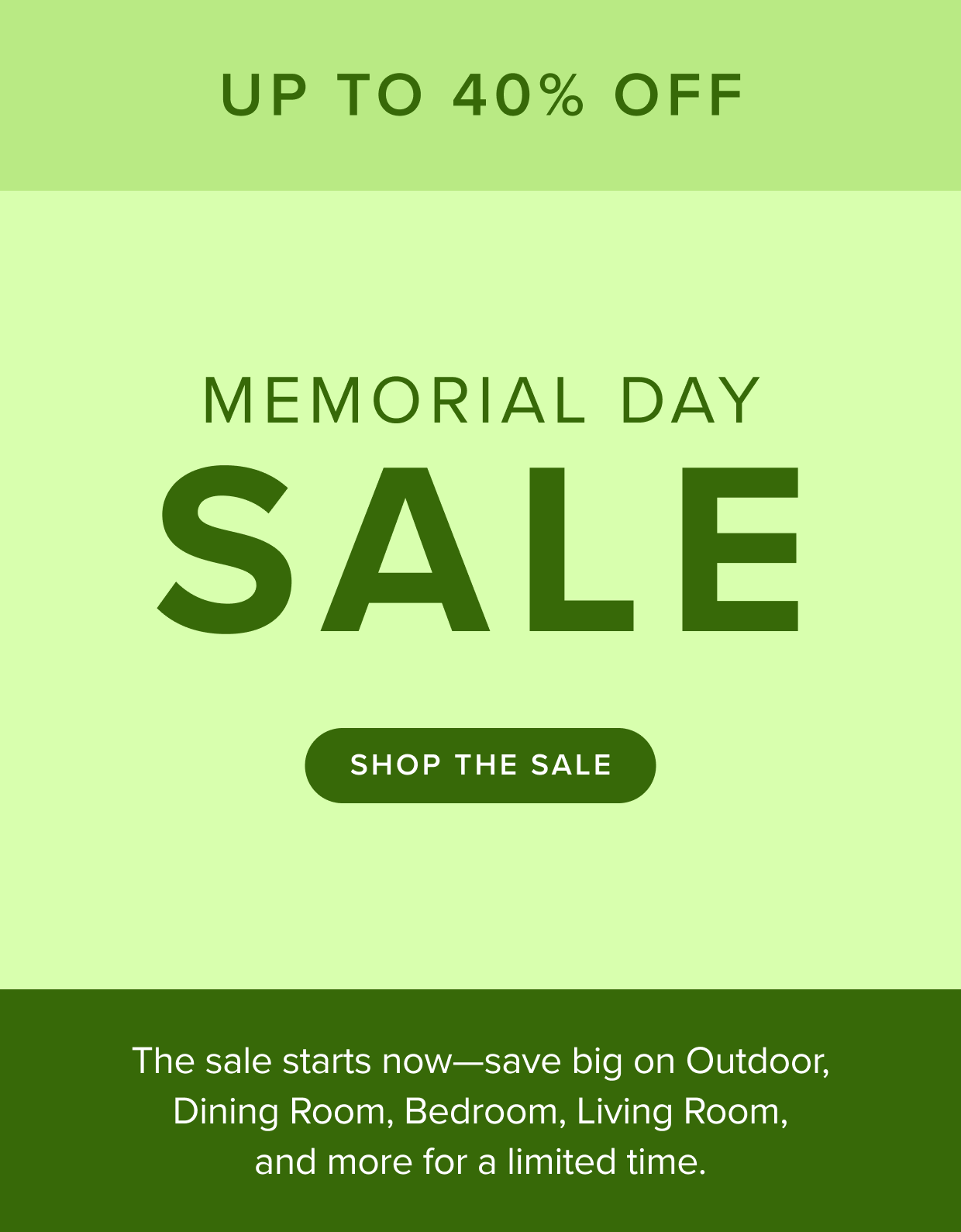 Get up to 40% off with our Memorial Day Sale. Shop now.