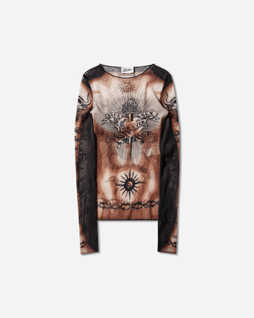 Women's Re-Edition Safe Sex Tattoo Longsleeve Top Black