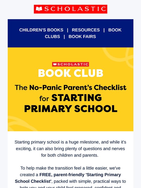 Starting School this September? Download our FREE Checklist
