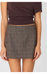 Multi Check Mini Skort Skirt High Rise Tailored