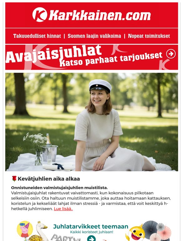 Vinkkejä ja tuotteita kevätjuhlien valmisteluun - löytyy!