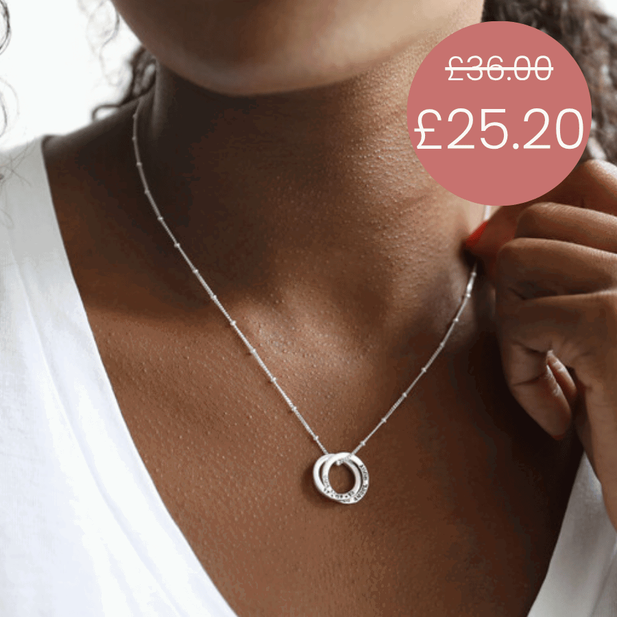 Personalised Sterling Silver Russian Ring Necklace