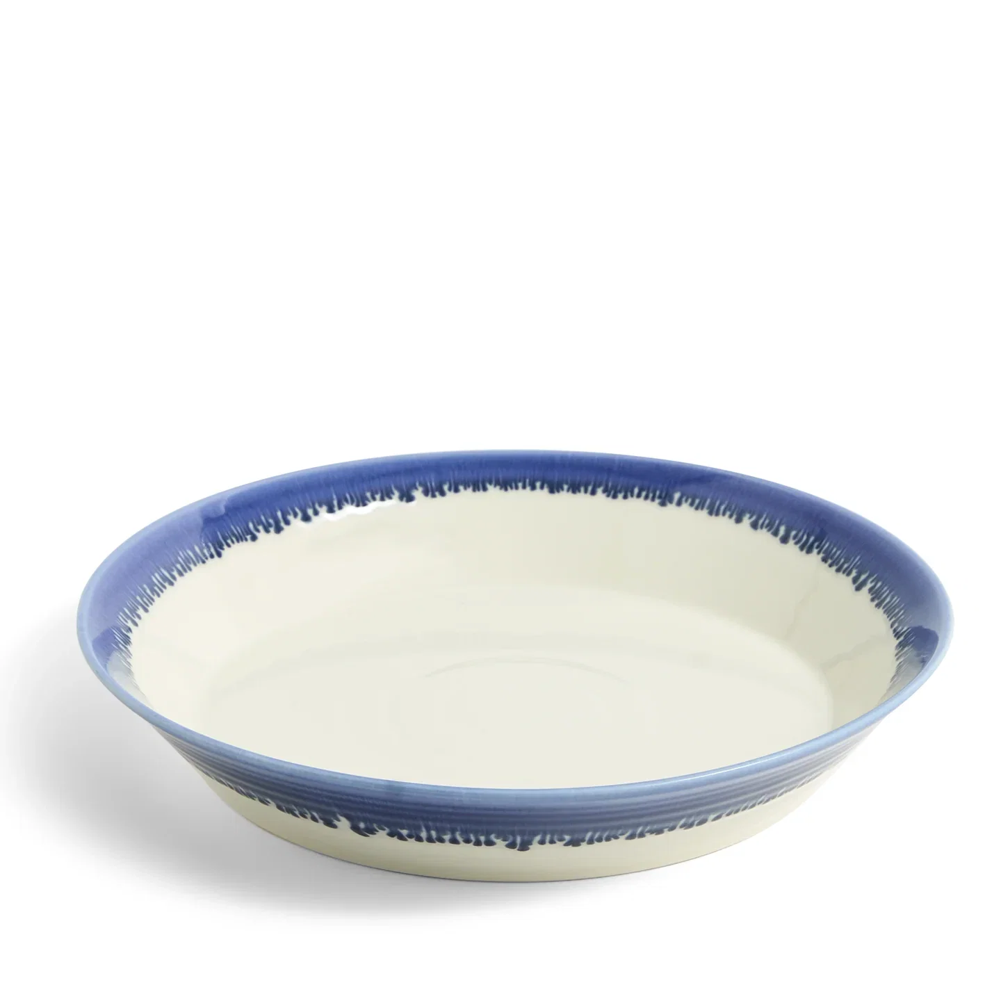 Pacific Glaze Low Serving Bowl Blue