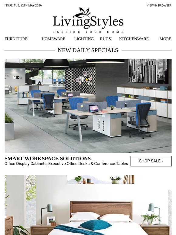 Office Display Cabinets, Executive Office Desks & Conference Tables, Boutique Mountain Ash Timber Beds, Dining Tables & Cabinets, Bambury Angove...
