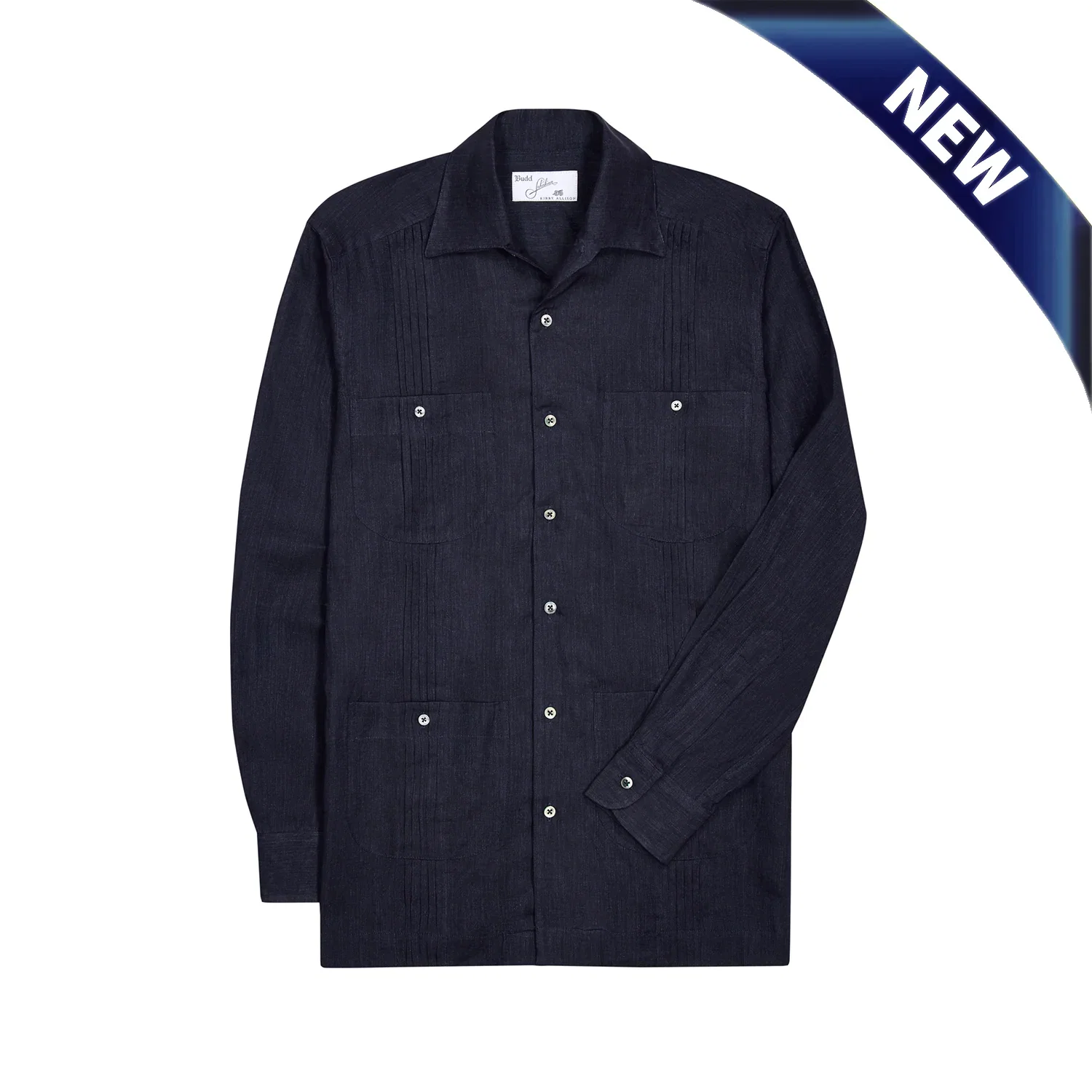 Image of Budd Signature Navy Guayabera Shirt