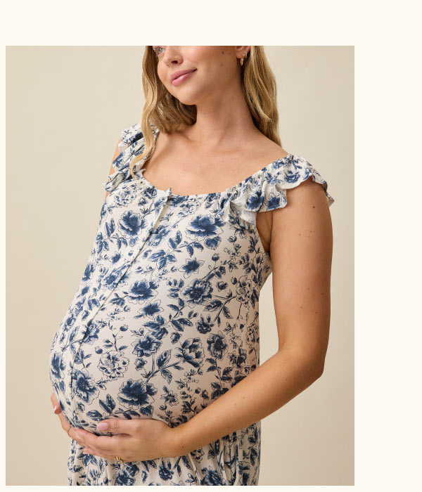 Ruffle Strap Labor & Delivery Gown