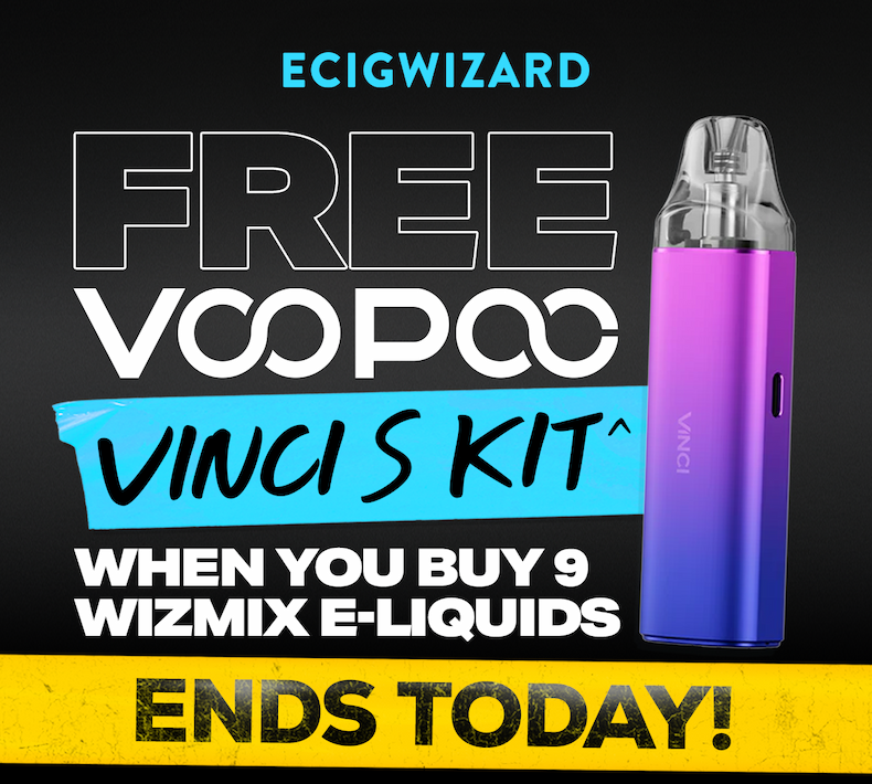 Free Voopoo Vinci S kit when you buy 9 Wizmix e-liquids.