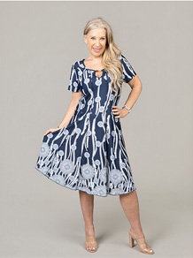 Short Sleeve Panelled Knee Dress