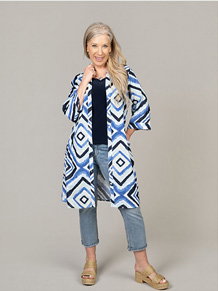 Button-Up Knee-Length Dress With Roll Tab Sleeves
