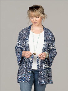 Thigh Length Kimono With Waist Tie