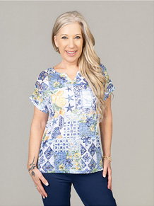 Short Sleeve Top With Lace Back