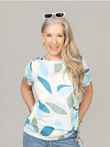 Short Sleeve Top with Drawstring Side Ruching