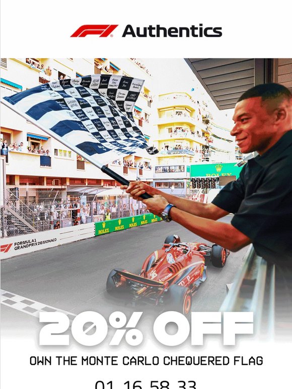 20% Off Monte Carlo Chequered Flag!