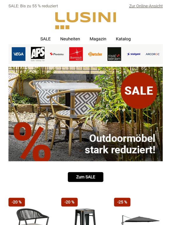 Outdoor & Gastro SALE: bis zu -55 % auf Profi-Equipment