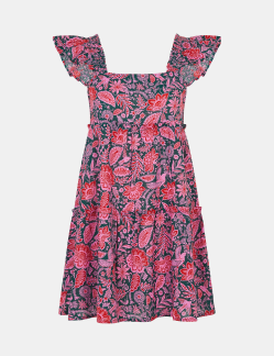 Floral Frill Tiered Mini Dress Multi