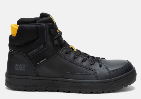 CAT Footwear - Men's Streamline Court Mid Composite Toe Work Shoe - Black colorway.