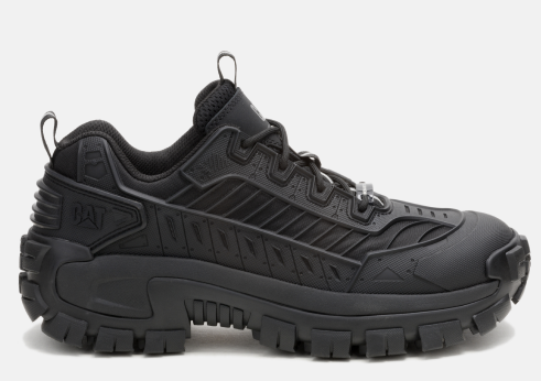 CAT Footwear - Men's Invader Mecha Composite Toe Work Shoe - Black colorway.