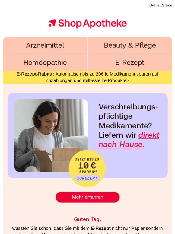 ✅ So einfach: E-Rezept einlösen & liefern lassen.