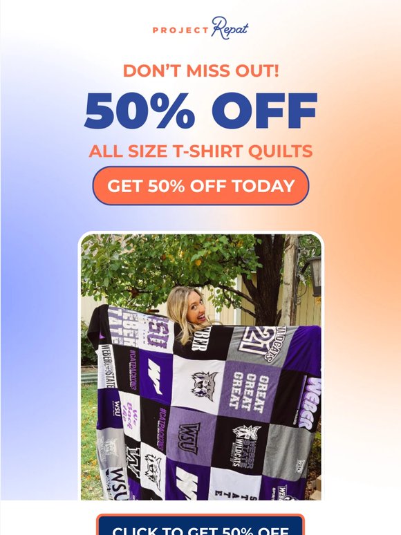 Want Half Price Quilts? Get Yours Today! 👕
