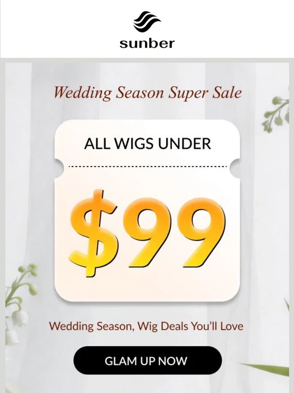 @ everyone, All lace wigs under $99 Deal only today.