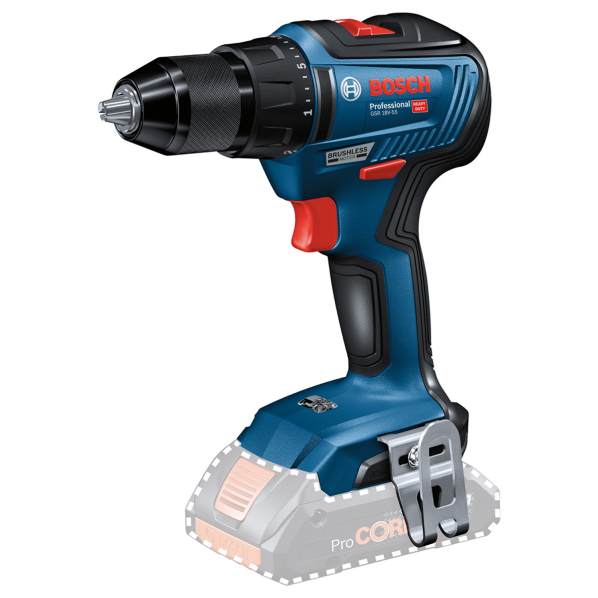 Bosch GSR 18V-55 18V Li-Ion accu schroefboormachine body - 55Nm - koolborstelloos