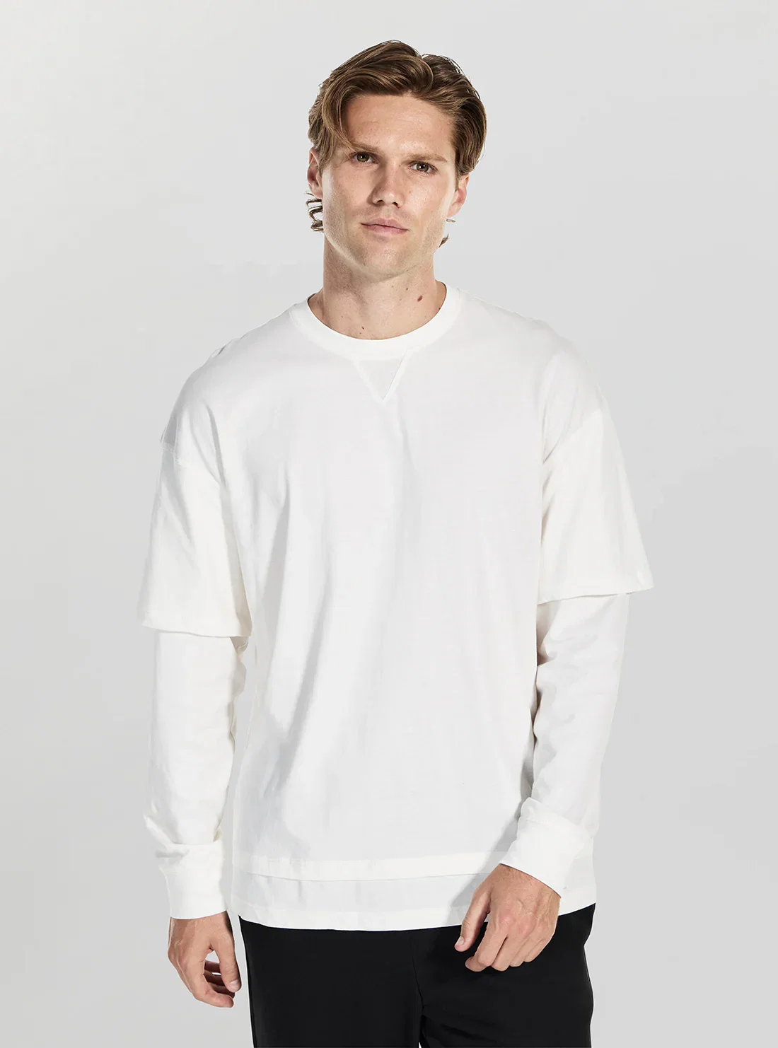 Image of White Nicco Long Sleeve Active T-Shirt