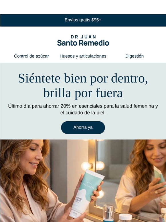 Termina hoy: 20% en belleza y bienestar