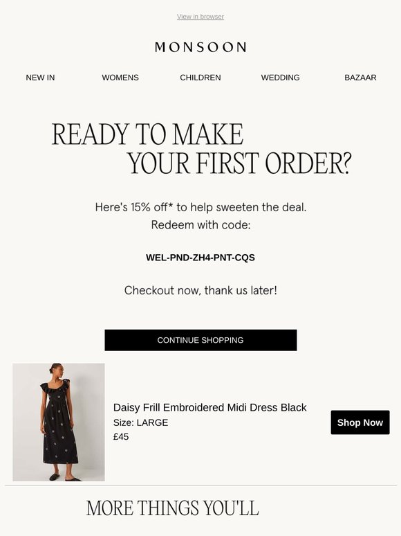 Still thinking about it? Here's 15% off...