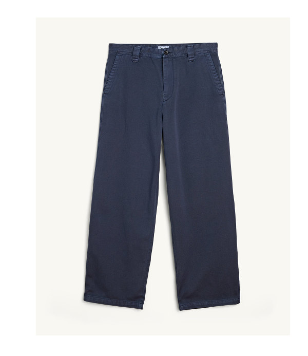 Wide Twill Pant - Navy