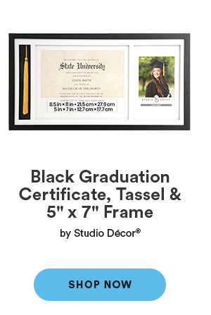 Black Graduation Certificate, Tassel & 5 x 7 Frame by Studio Décor