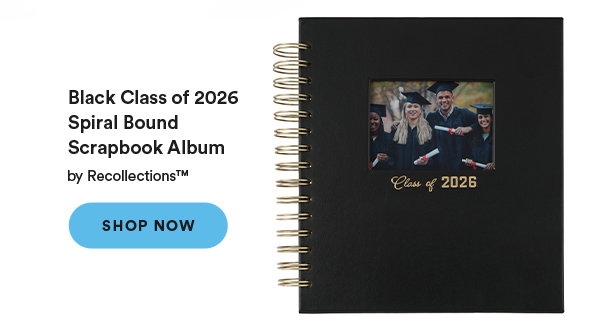 Black Class of 2026 Spiral Bound Scrapbook Album