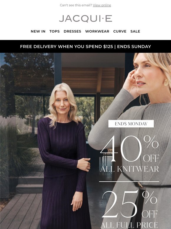 Now On! 40% Off All Knitwear