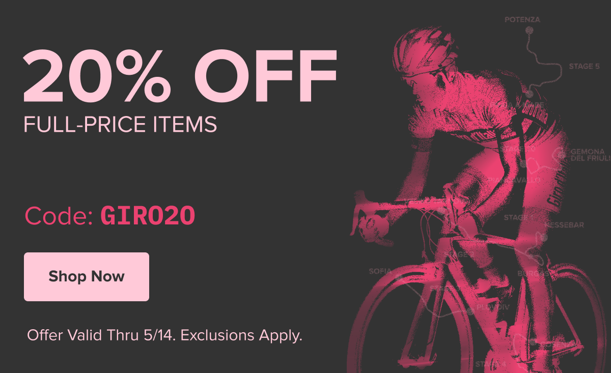 20% off full-price items. Use code GIRO20. Ends Thursday, 5/14. Shop Now!